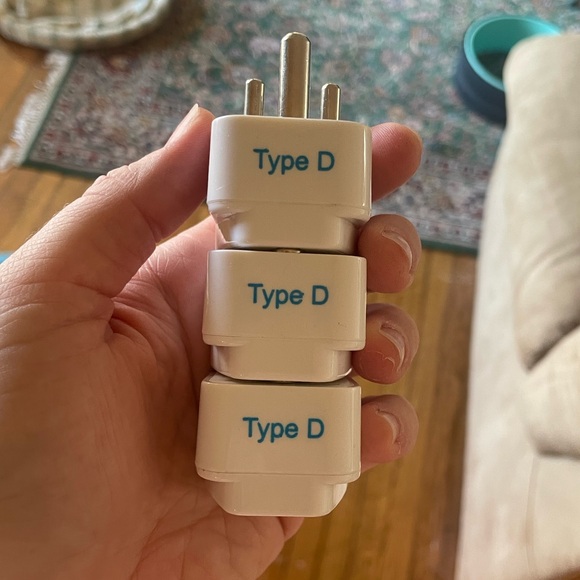 Type D Ceptics India Travel Plug Adapter for Pakistan Nepal Bangladesh - 3 Pack - Picture 8 of 11